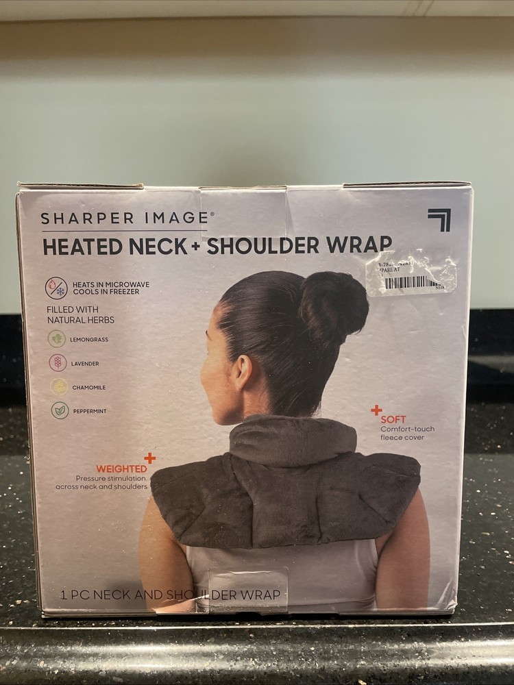 Sharper Image Heated Neck and Shoulder Wrap Weighted and Soft