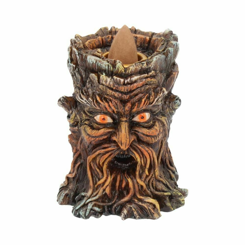 Tree Stump Face Mini Backflow Incense Burner, 3.5" Inches Tall