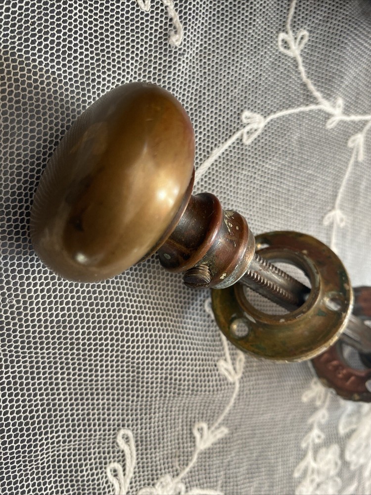 Antique Vintage Brass Door Handle/Knobs AS IS