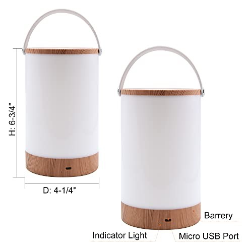 LED Portable Lantern with Touch Dimmable Switch, Rechargeable Battery