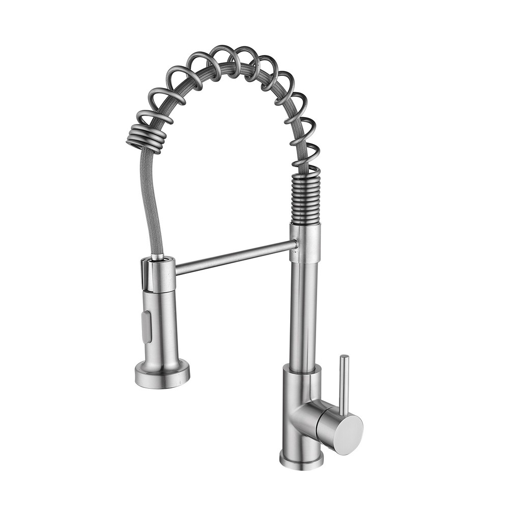 Single Handle Pull Down Sprayer Kitchen Faucet Brushed Nickel 360 Swivel