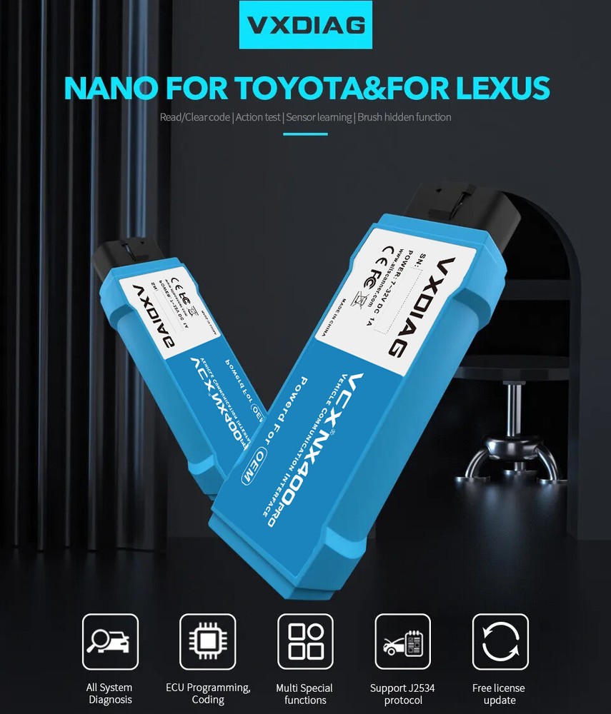 VXDiag NX400PRO for Toyota OBD2 Diagnostic Tool Code Reader Fit with SAE J2534