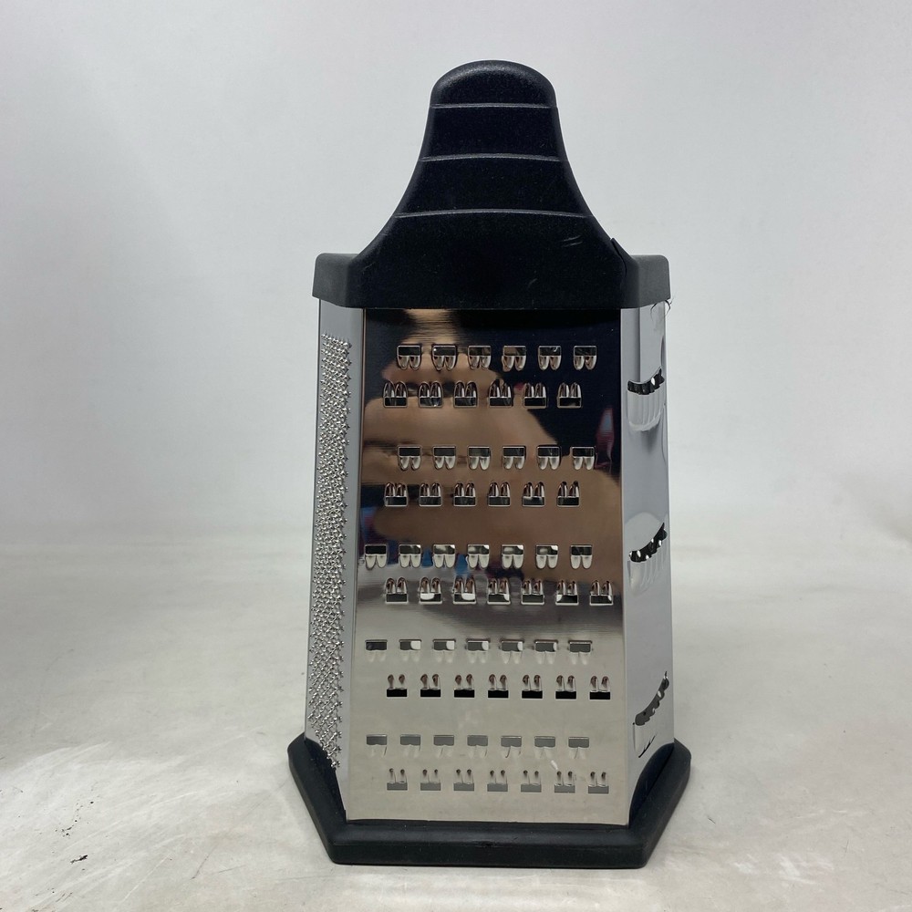 HCHUANG 6-Side Stainless Cheese Grater w/ Container, Silver