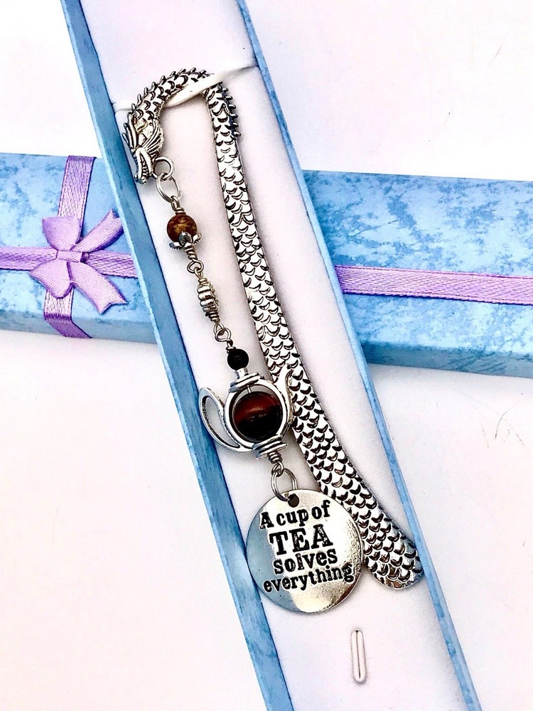 Tea Drinker Bookmark Dragon Shepherd Hook Bookmark: Cup of Tea Solves Everything