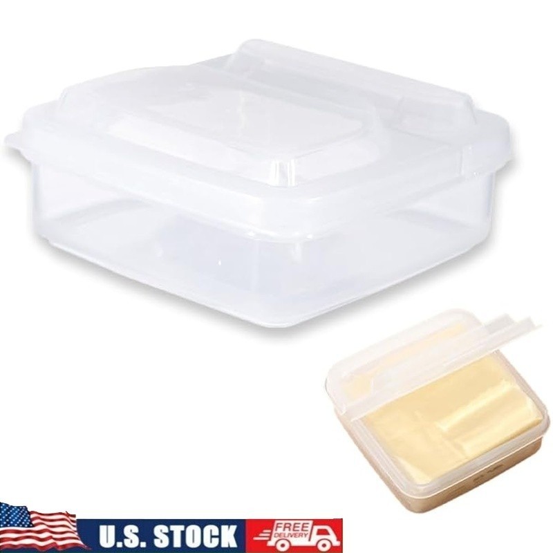 Durable Stackable Cheese Container W/ Flip Lid Food Storage Organizer 12 Slices