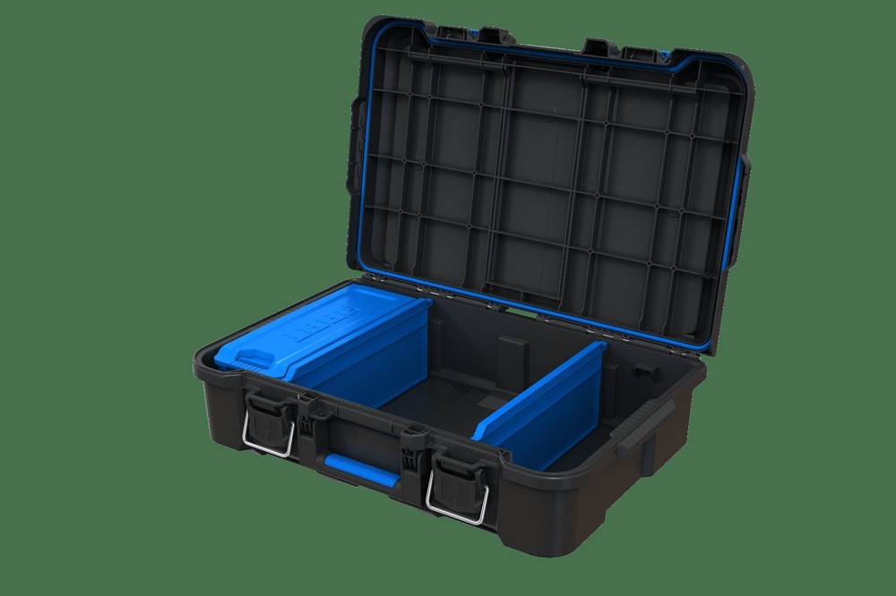 HART Stack System Tool Box with Blue Organizer & Dividers Single