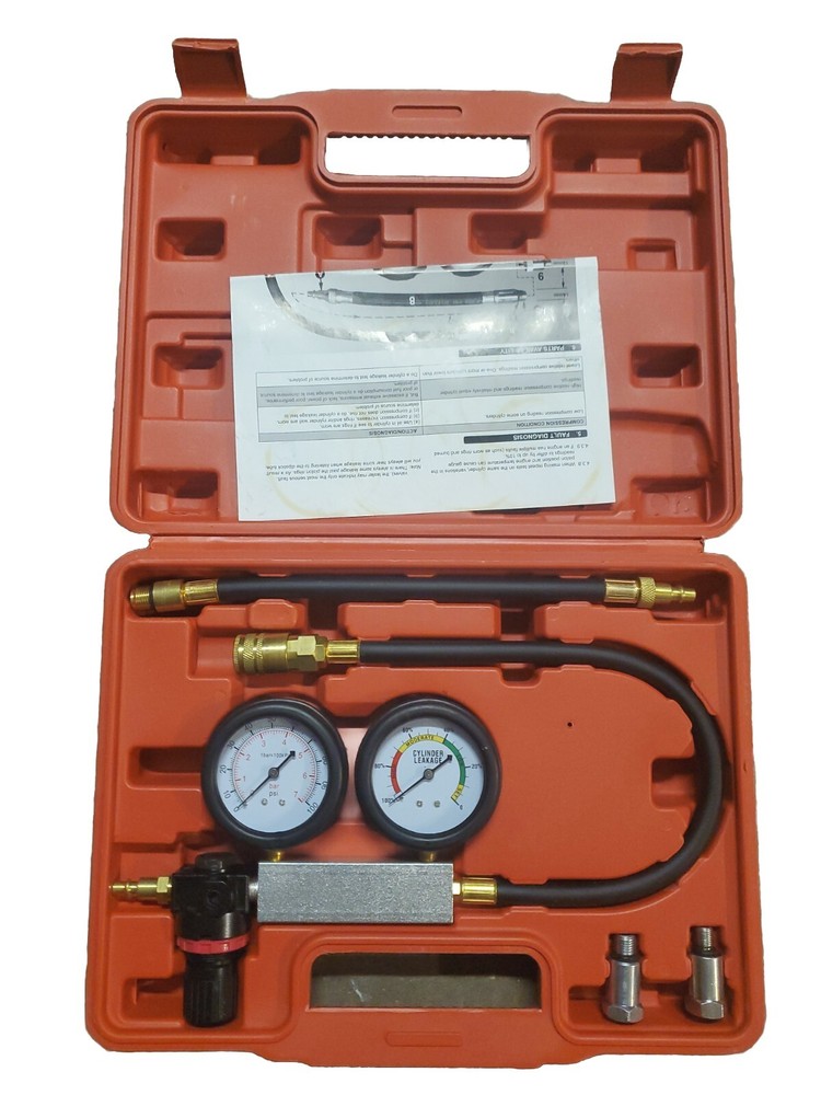 Cylinder Valve Compression Tester Gas Engine Gauge Kit Tool Auto Car Motorcycle