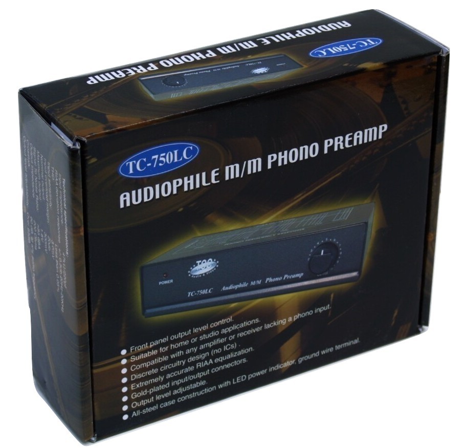 Technolink TC-750LC RIAA Phono Preamp w/ Output Level Control; BLACK VERSION