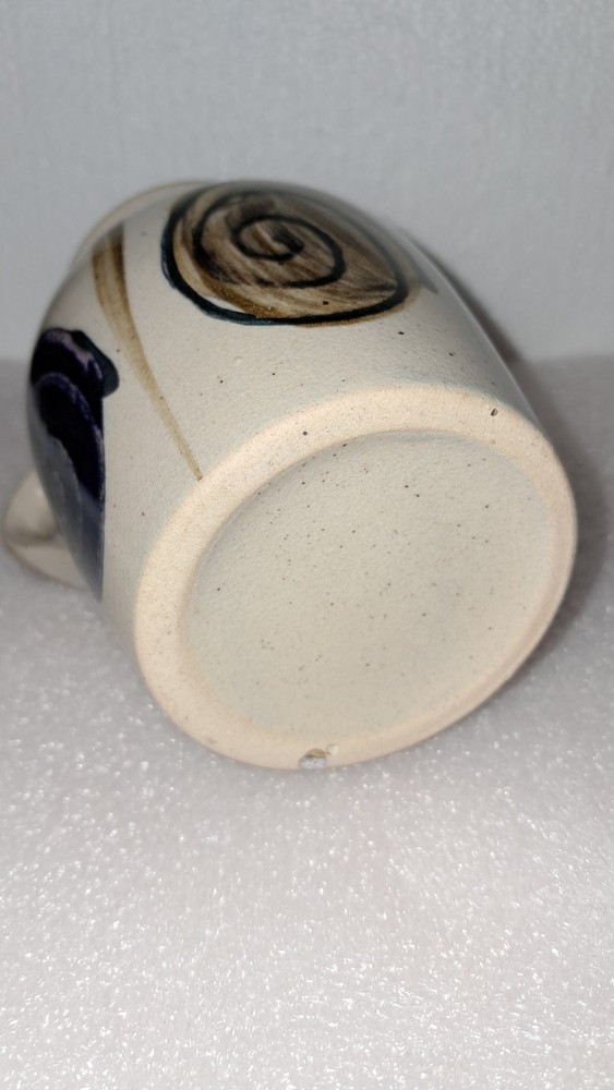 Vintage Handpainted Small Stoneware Pitcher With Handle