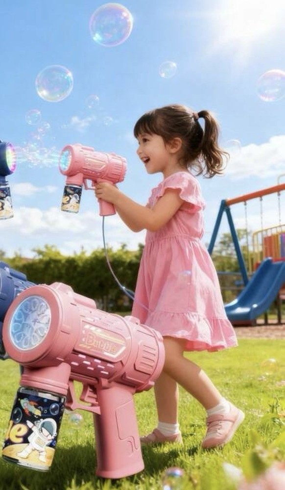10-Hole Fully Automatic Pink Bubbles Machine Automatic Blower with Bubble