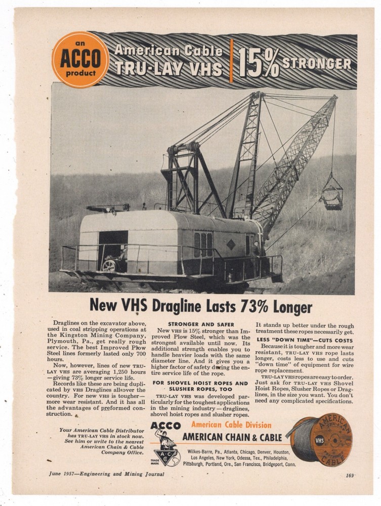 1957 Baldwin Lima Hamilton BLH Ad: Type 2400 Shovel w. Torque Converter