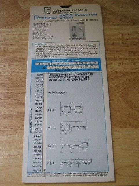 Performer Rapid Transformer Selector Slide Chart 1979
