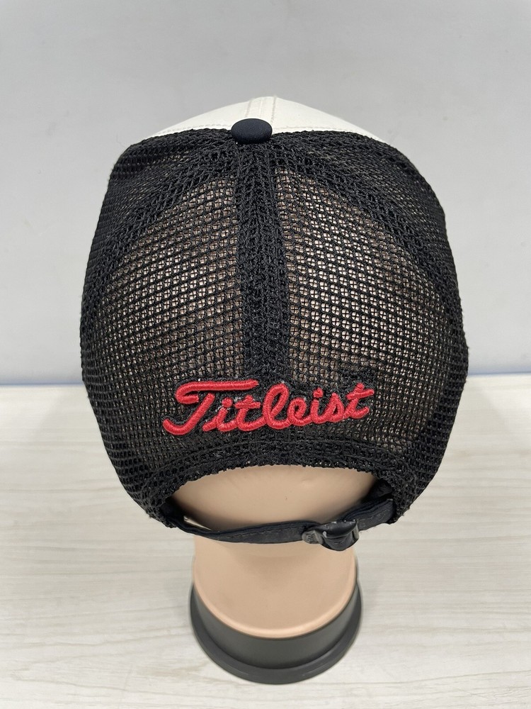 Unique Titleist Mesh Snapback Hat Cap Logo White/black/red Adjustable Golf