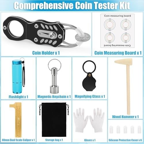 Professional Silver and Gold Coin Testing Kit with Accessories