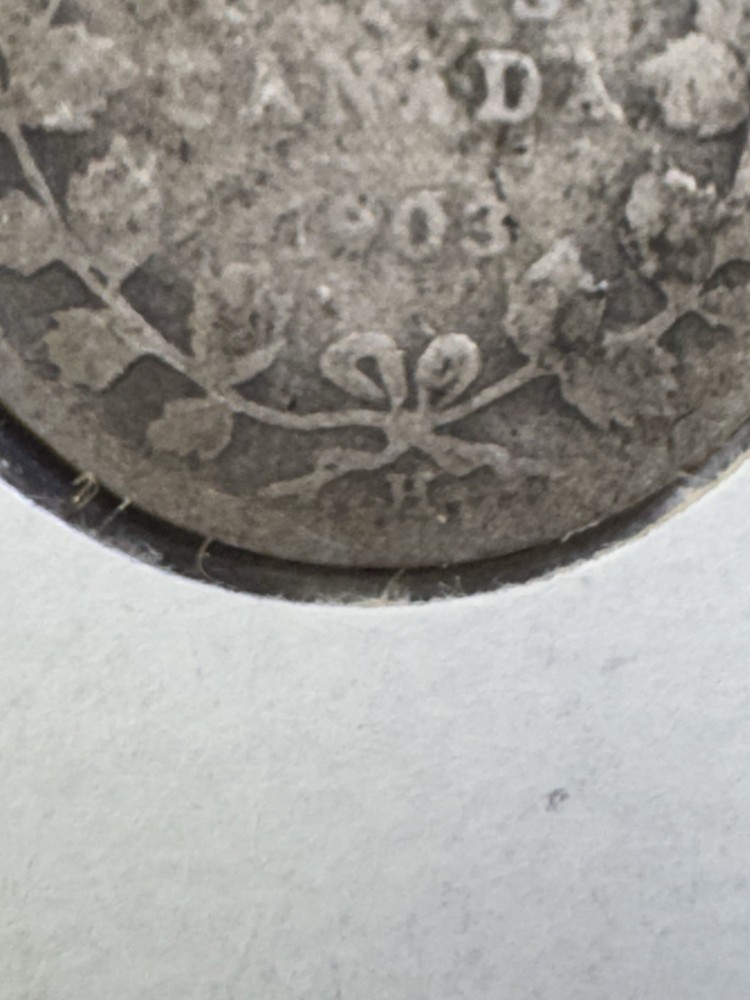 1903-H Canada 10 Cents Silver Coin