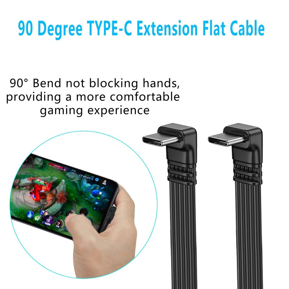 LANMINGLEL Short 90 Degree USB Type C 2.0 Flat Cable,PD 65W C Fast...