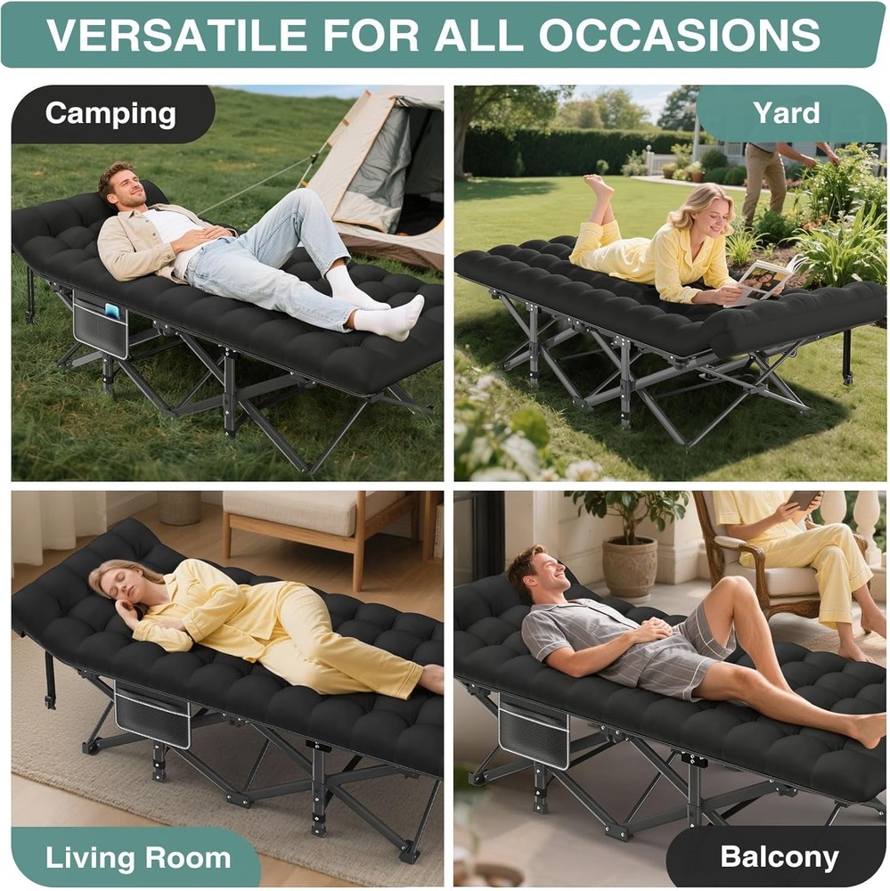 Compact Foldable Sleeping Cot - Waterproof & Lightweight for Adventurous Sleep