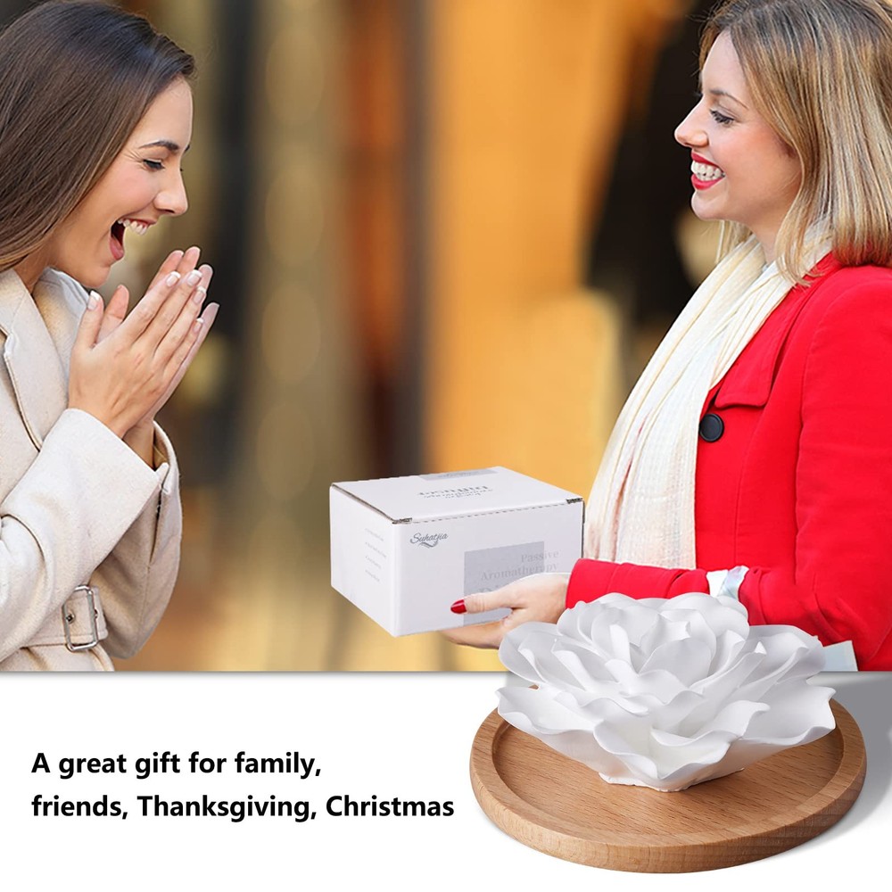 Passive Essential Oil Diffuser,Aromatherapy Mini Ceramic Roses