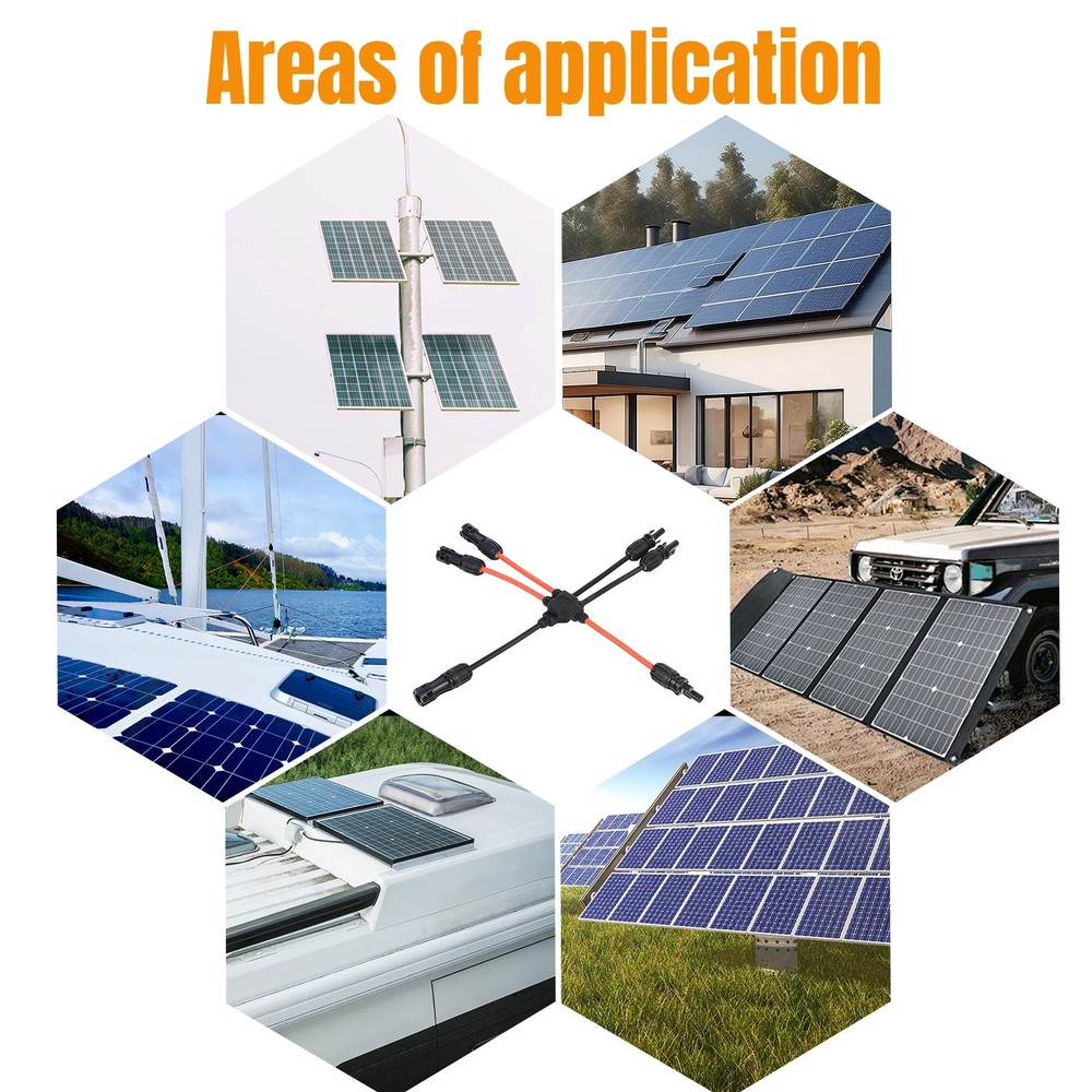 Solar Panel Y Branch Cable Connection Waterproof Adapter Connector Extension USA