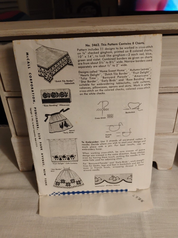 McCalls Cross-Stitch Chart Patterns Unused 2462