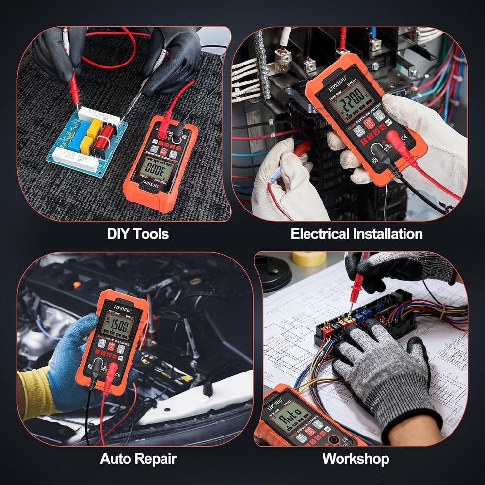 Compact 4000 Counts Digital Multimeter with Auto-Range & Bright LED Backlight