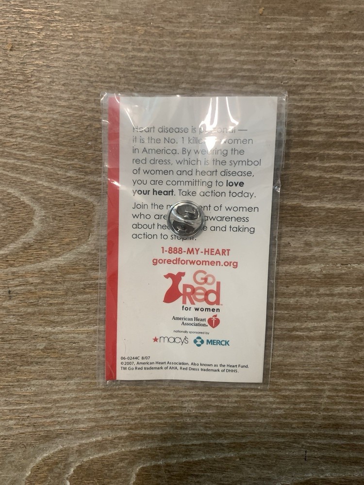 "Go Red" American Red Cross "RedDress" Pin