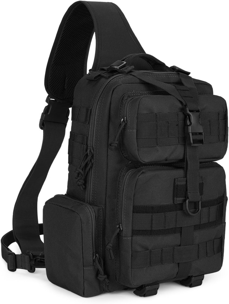 Molle Tactical Sling Bag for Men, Single Strap EDC Shoulder Backpack Pack