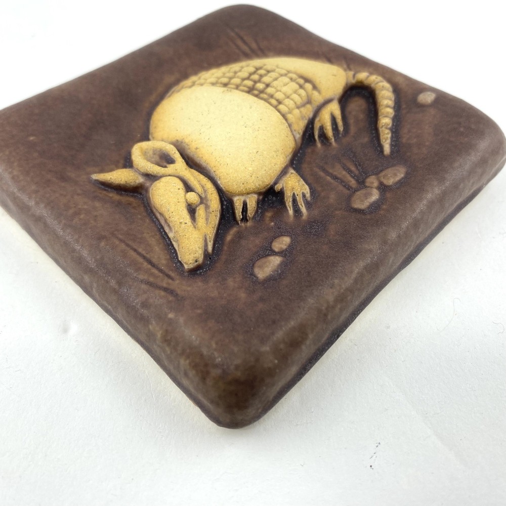 Armadillo 4x4" Ceramic Art Tile by Gretchen Kramp