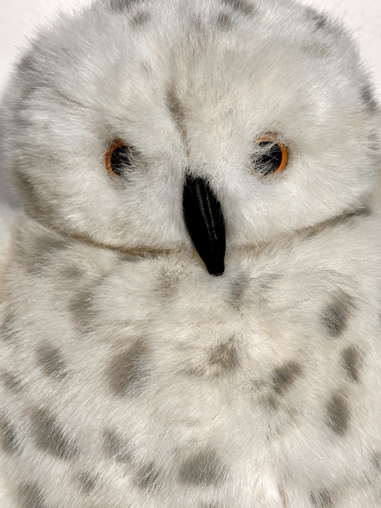 Folkmanis Snow Owl Hand Puppet Swivel Head White Gray Soft Plush
