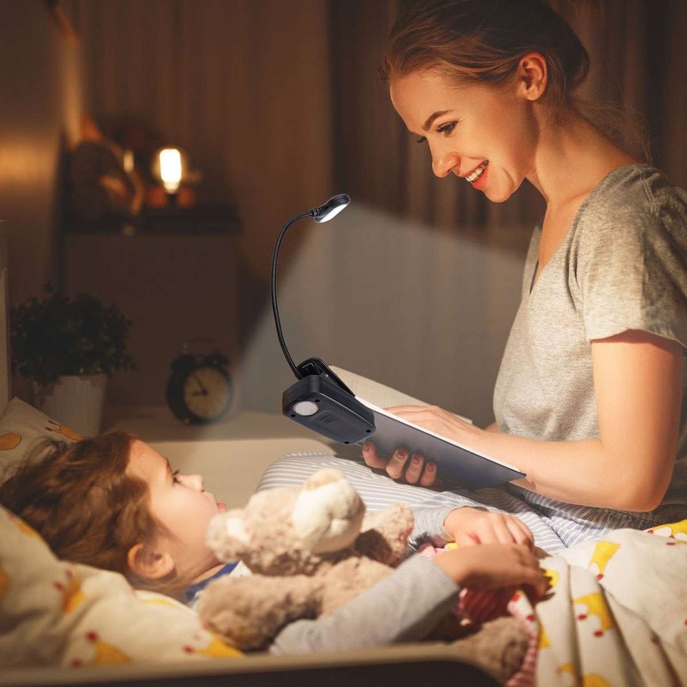 Rechargeable Book Light Mini LED Reading Light Flexible Easy Clip Lamp Portable