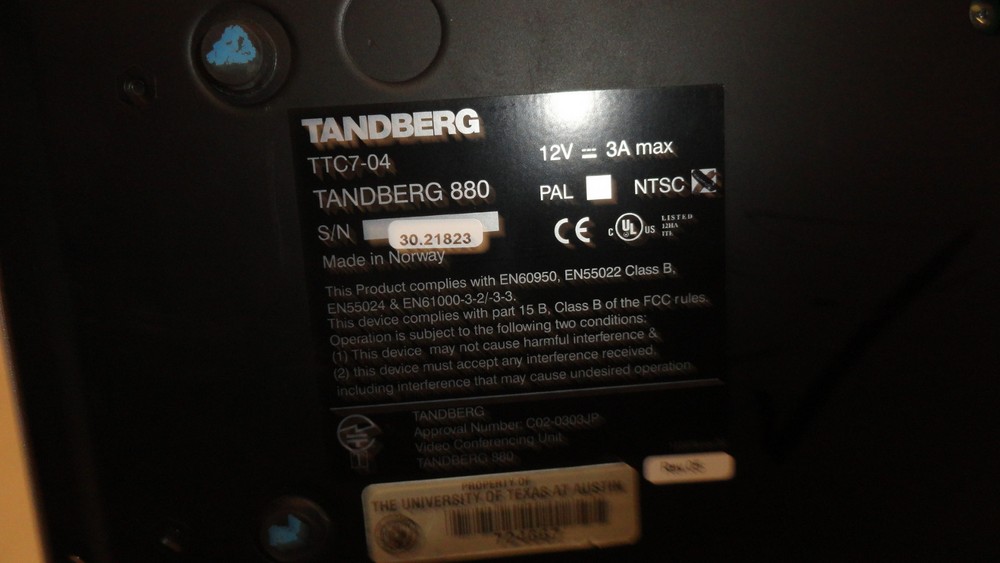 Tandberg 880 TTC7-04 Video Conferencing Camera System