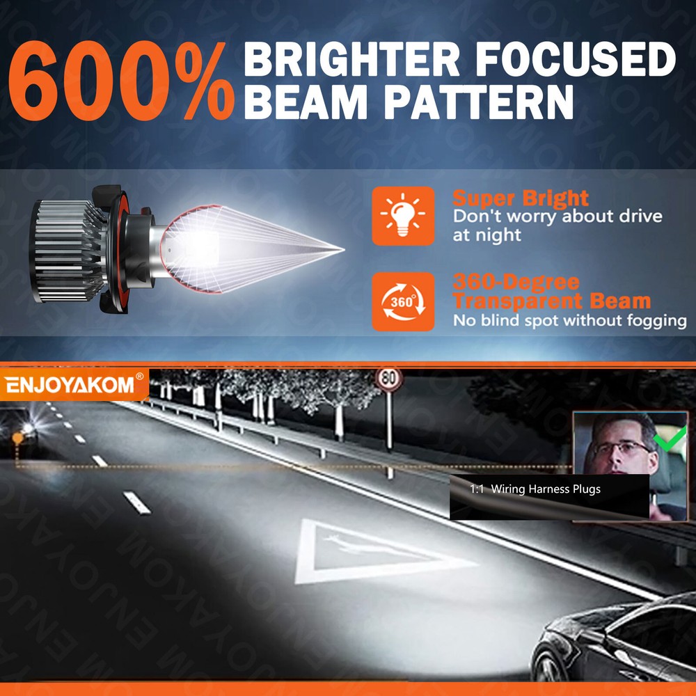 For GMC Yukon 2007 - 2014 4x 6500k Combo LED Headlight Hi/Low Fog Light Bulbs