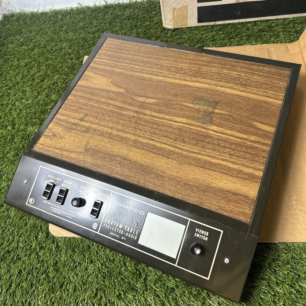 Vintage Compco Custom Projector Table Model No 871 35MM Tested Original Box USA
