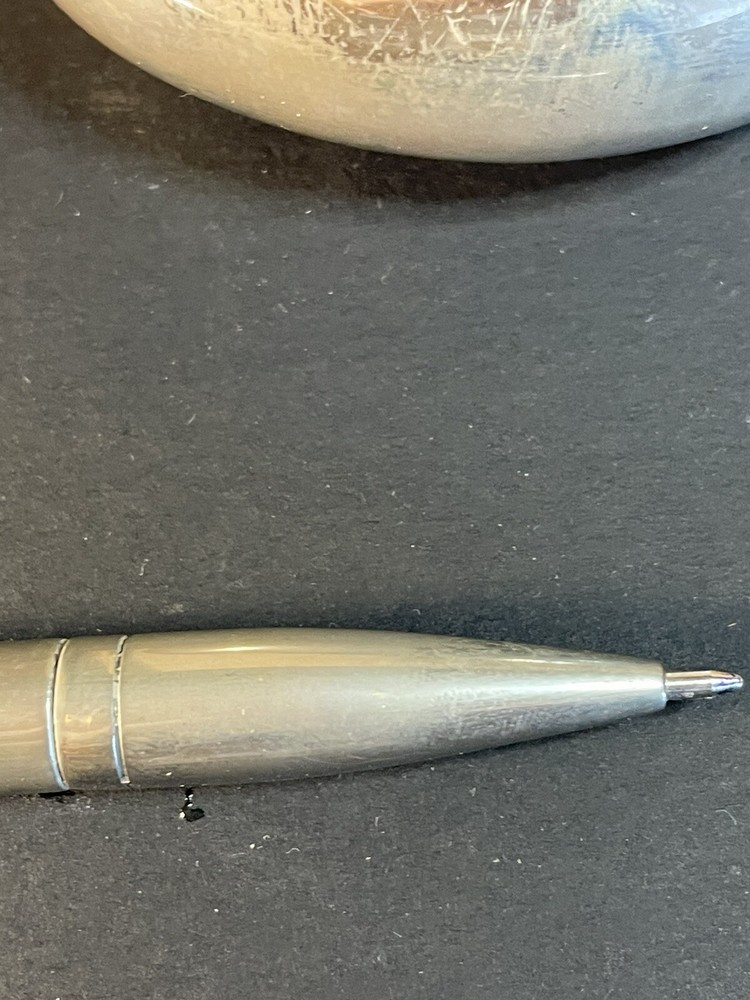 Silver Plate Dansk Clock And Pen Set -as Is Not Working