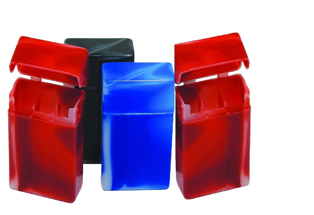 4 Crush-Proof Plastic Flip Top Hinged Cigarette Case  King Size 85mm Compartment