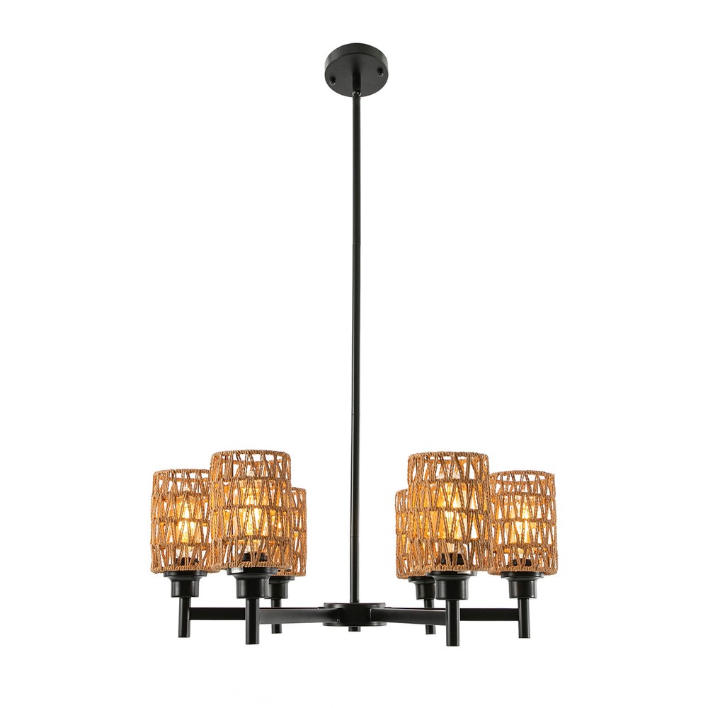 24.8" 6-light Rustic Retro Ceiling Light Ceiling Mount Lamp Dimmable Chandeliers