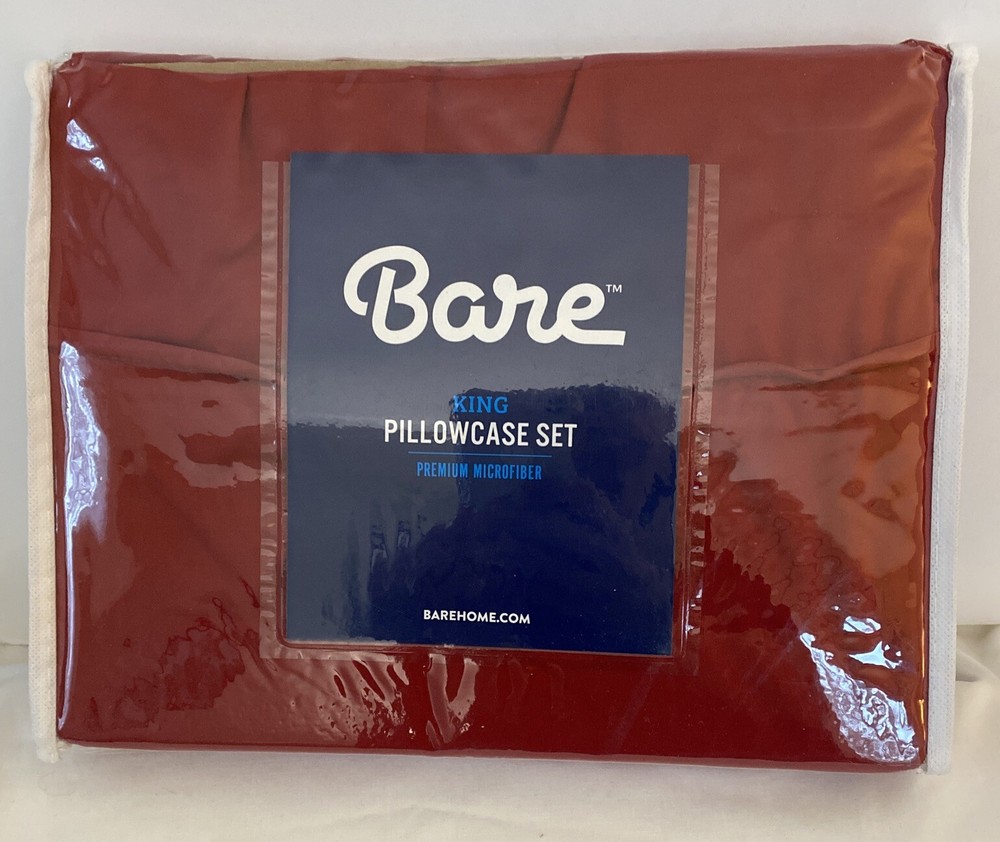 Bare  King Pillowcase Set Of 2 NIP, Red, Perfect For Christmas