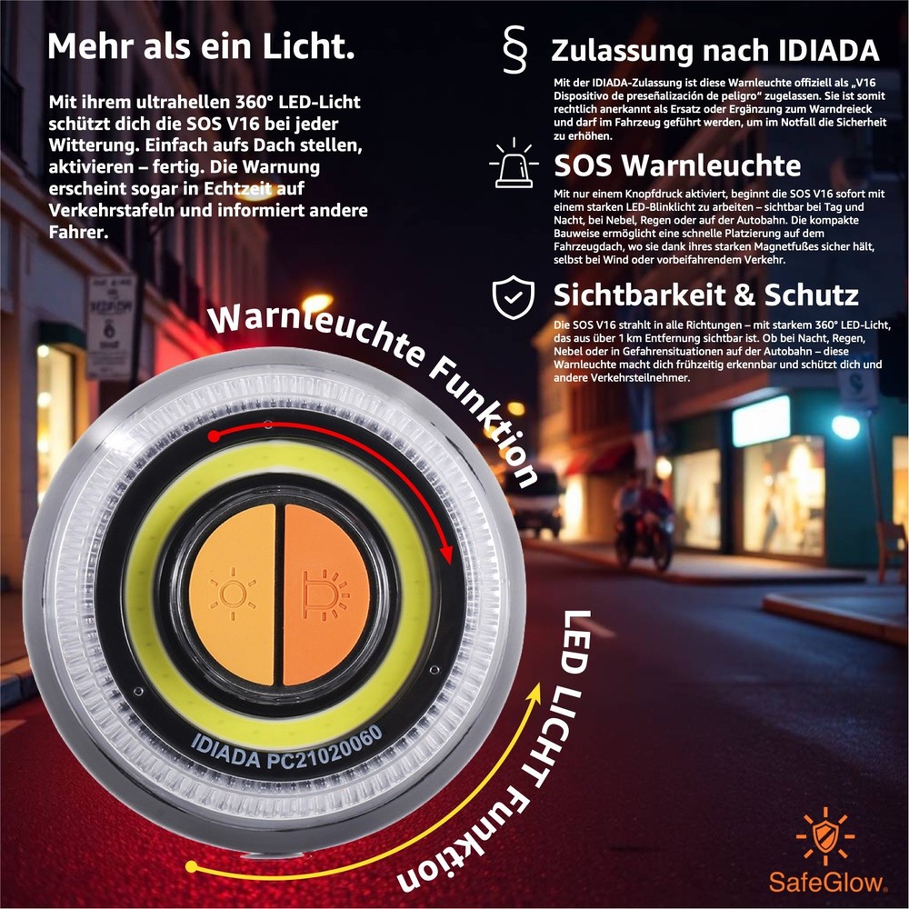 3x warning light V16 EU emergency light-warning triangle-breakdown triangle