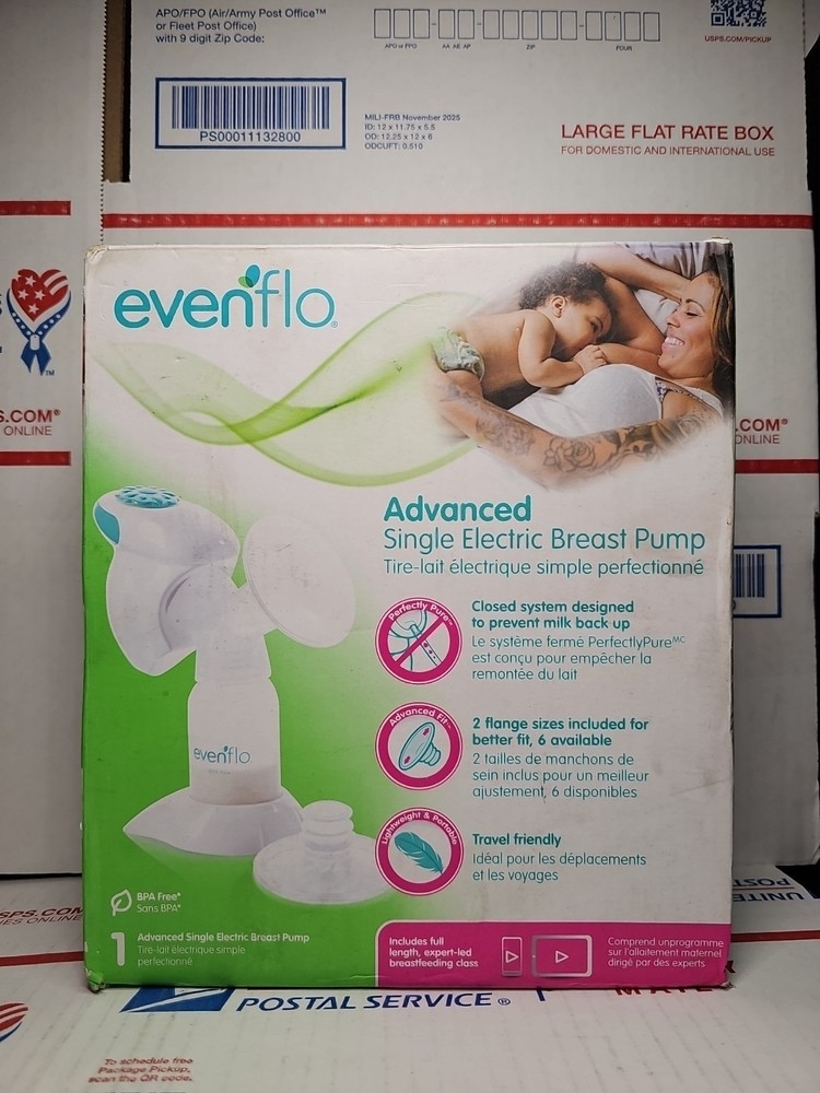 NEW Evenflo Advanced Single Electric Breast Milk Pump Multiple Power Options