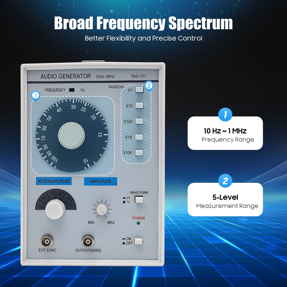 Professional Low-Frequency Signal Generator with Dual Waveform Capability