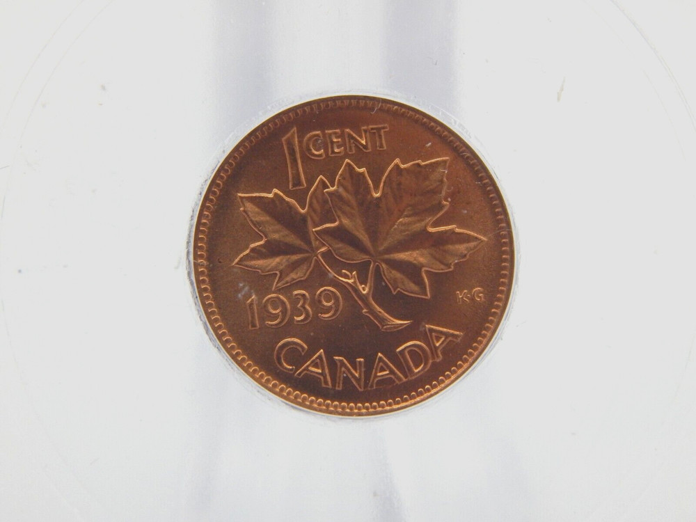 1939 CANADA MS65 RD ICG GRADED Canadian 1 CENT (BT547)