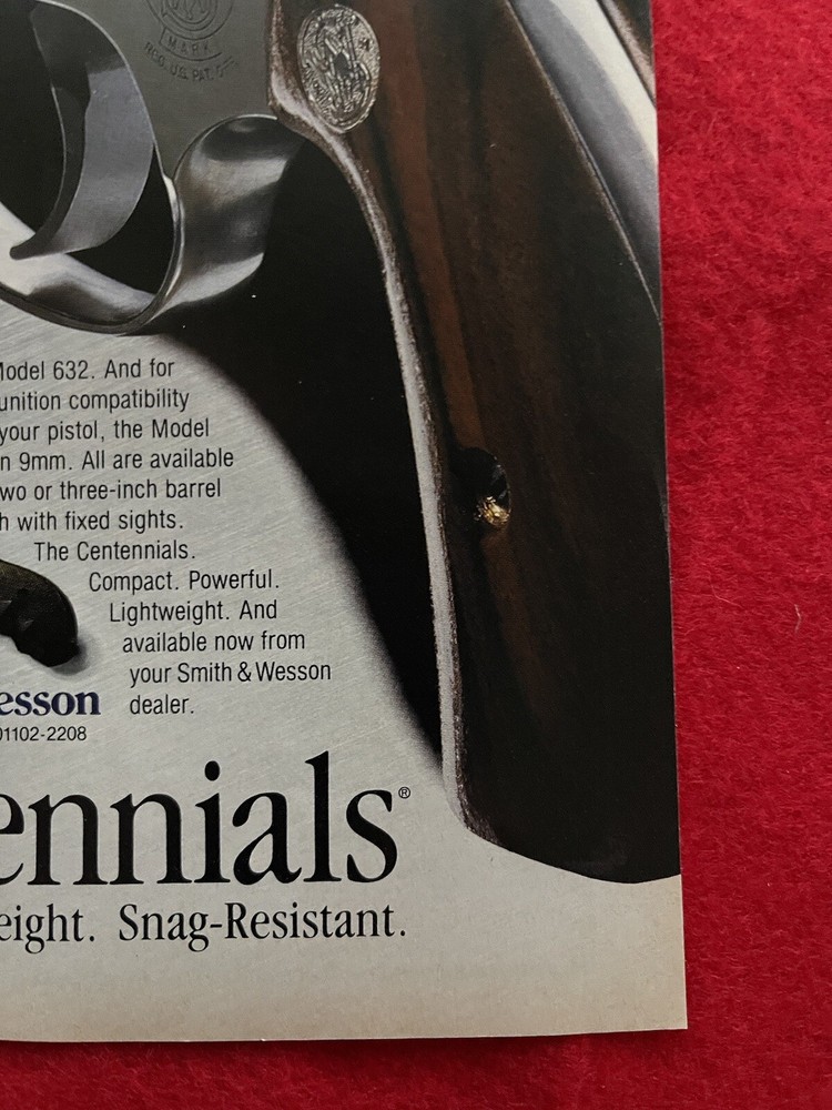 Smith & Wesson Revolvers 1991 Print Ad The Centennials Advertisement