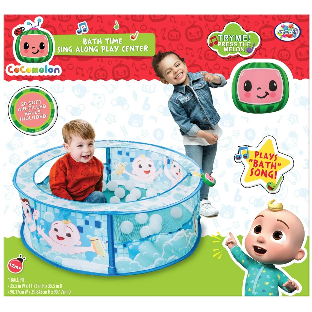 CoComelon Bath Time Sing Along Play Center, Pop Up Ball Pit Tent