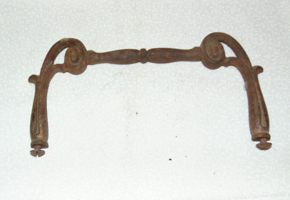 Antique Brass Handle Pull Rusted 6 3/4 Inches Center to Center