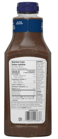 Kraft Calorie-Wise Balsamic Vinagrette Salad Dressing, 425ml (4 Pack)