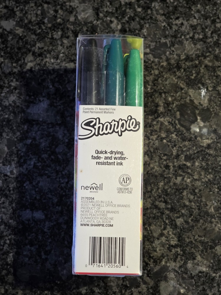 Sharpie Permanent Markers 21 Assorted Colors, Fine Point, New