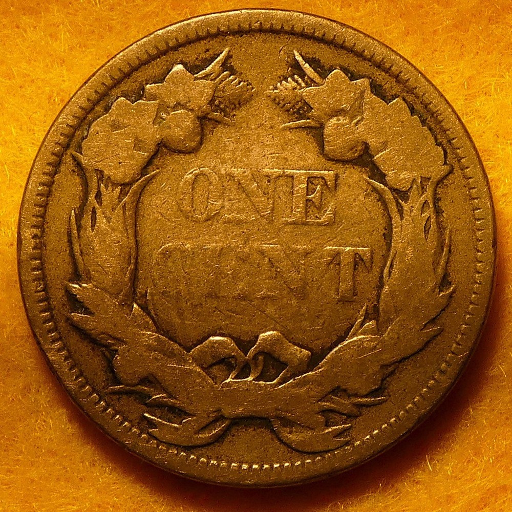 1857 Flying Eagle Cent with obverse lamination