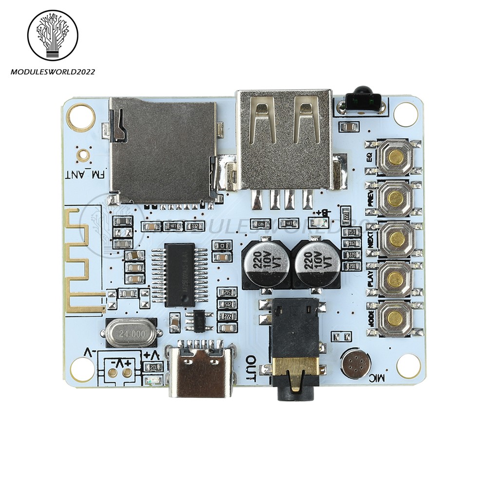 Bluetooth 5.4 Audio Receiver Board MP3 Lossless Decoder Decoding Module Type-C