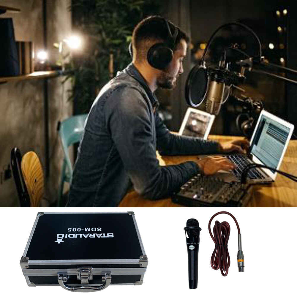 Wired Handheld Microphone Cardioid Elecrect Condense Complete Mic For Live Chat