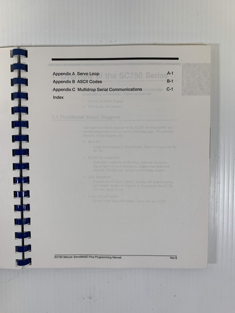 Pacific Scientific ServoBASIC Plus SC750 Programming Manual Version 2.8